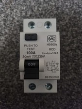 (TYPE A )MK 100 AMP 30mA DOUBLE POLE RCD H5600s with free 32A/2×16A & 6A MCB 