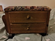 Vintage Foot Stool Sewing Box