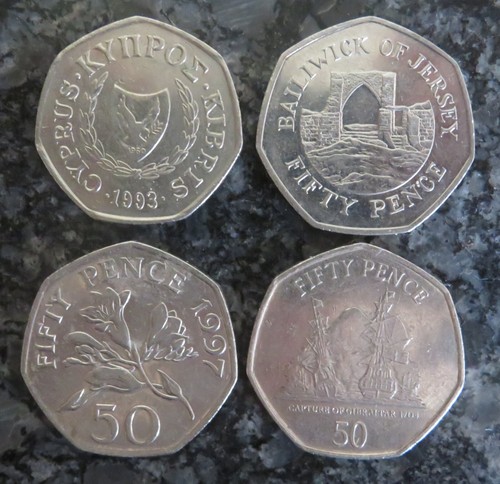 Rare 50p coins - 4,