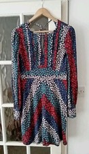 Topshop Celia Birtwell Floral Jersey Dress 12 Daisy Print Multi Backless