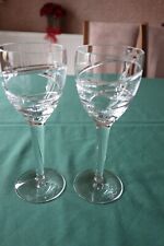 2 Superb "Aura" Wine Glasses by Stuart Crystal/Jasper Conran 9" tall