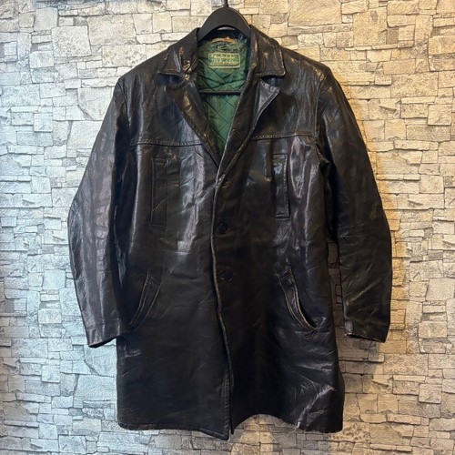 1940s leather car coat - 1940s,