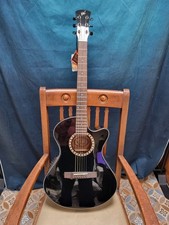 Andrew White electro acoustic guitar with carry case black gloss finish
