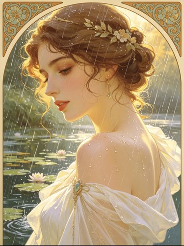 Art nouveau lady - nouveau, of