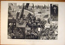 Original Old Antique Print