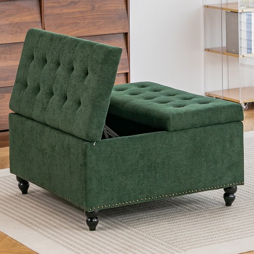 Chenille square ottoman bench - square,