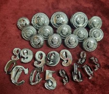 Job Lot Of Bedfordshire Police Tunic Buttons & Numbers Collectable 