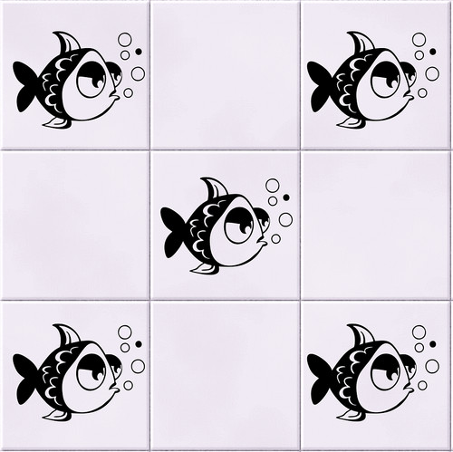 Fish bubble tile - wall, car
