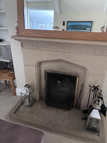 Stone fireplace surround - fireplace,