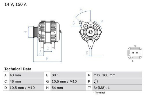 Bosch alternator for peugeot - bosch,