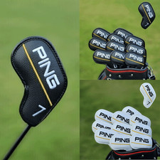 Golf Club Iron 4-9-PWUS Head Cover PING Classic Yellow-Line Magnetic 10pcs   ️‍