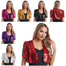 Women Sequin Shrug Short