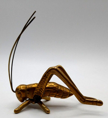 Vintage brass grasshopper - vintage,