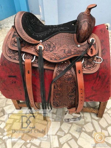 Western leather saddle - western,