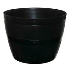 Black Barrel Planter Round Plastic Tub Garden patio Flower Planter Plant Pot