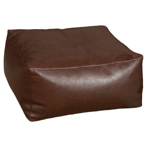Unstuffed leather footstool - pu,