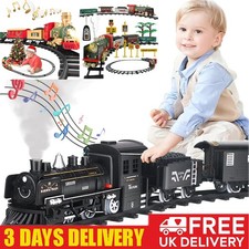 Christmas Steam Train Set Classic Train Set Rail Track Carriages Kids Toy Gift
