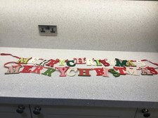 MERRY CHRISTMAS 2  Felt Bunting Garland Banner Hanging  Party 1.M