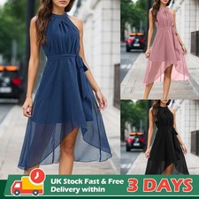 Women Chiffon Halter Neck Midi