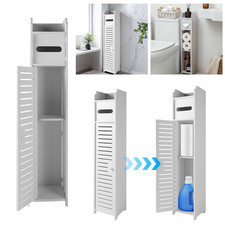 White Tall Bathroom Storage