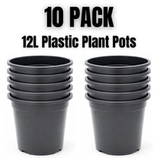 12l black plastic plant - 12l,
