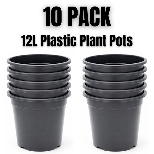 12l black plastic plant - 12l,