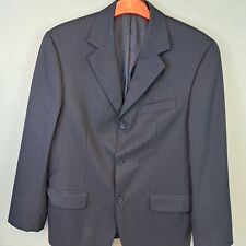 Ciro Citterio Navy Pinstripe Pure Wool Suit Jacket 38S 
