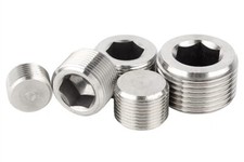 1/8" 1/4" 3/8" 1/2" 1" BSP Stainless Steel Internal Hex Male Blanking Plug Cap