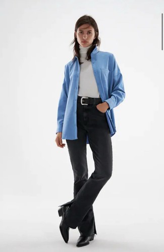 Zara fine whaled blue corduroy - zara, fine-whaled