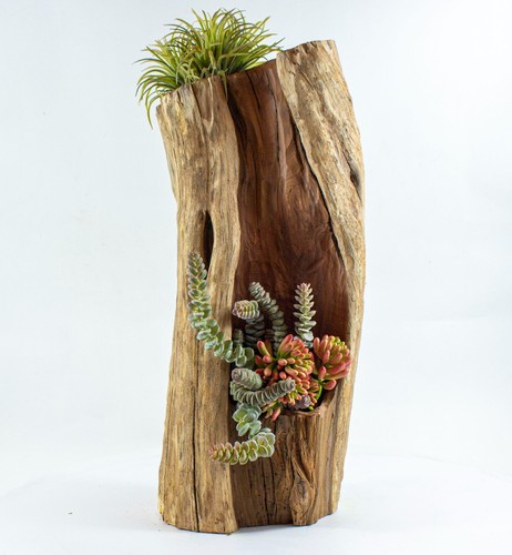 Natural wood planter for - natural,