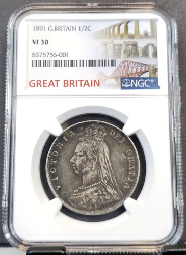 1891 great britain silver 2 - britain, 1/2