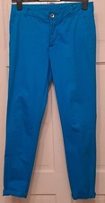 Zara Ladies Electric Blue Cigarette chino Trouser Size 10