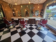 Bespoke Handcrafted Victoria Style Barbers Unit, Worktop, Station, 3x People