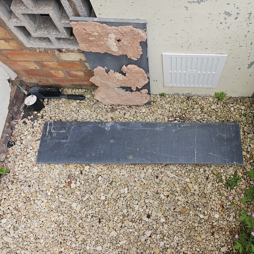 Black granite hearth - x,