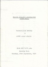 Police Athletic Association Cup Final Metropolitan v South Wales RUGBY PROGRAMME