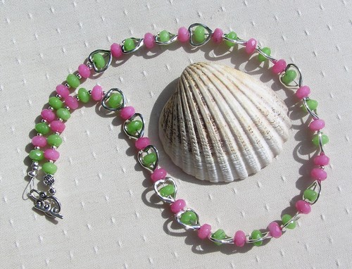 Green peridot pink morganite - &,