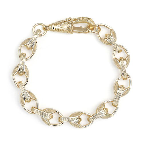 9kt gold 10mm tulip bracelet - gold,