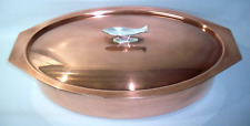 Vtg # IV Spring Switzerland Large 20" Copper & Tin Salmon Steamer Poacher