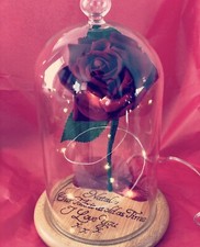 🌹Beauty and the Beast Enchanted Rose *Personalised Wood Engraving*🌹