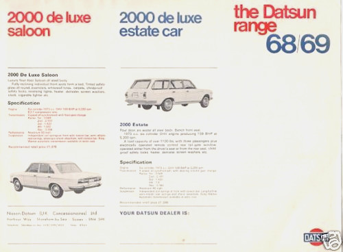 Datsun nissan range 1968 1969 - nissan, 1968-1969