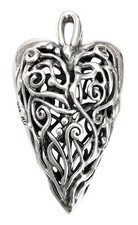 HAGIT GORALI~ISRAEL Sterling Silver Large INTERTWINED HEART Pendant~NEW!