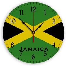 Jamaica Flag Wall Clock 12"