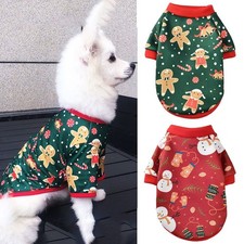 Pet Christmas Clothes Puppy Dog Jumper Small Yorkie Chihuahua Cat T-shirt Outfit