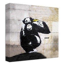 Dolk Chimp Suicide Banana Canvas | LARGE WALL ART | graffiti banksy monkey ape