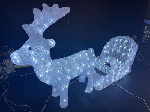 Acrylic reindeer and sleigh - reindeer,