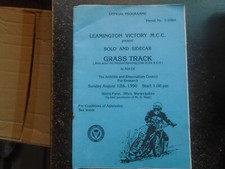 Grasstrack Racing Programme Leamington Victory MCC Solo & Sidecar Ufton Warks 90