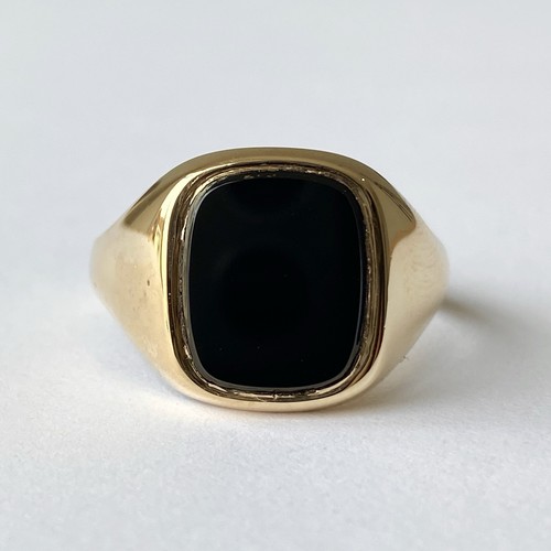 Onyx 9ct gold - gold, ring