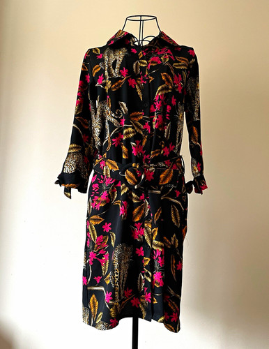 Dancing leopard black floral - black,