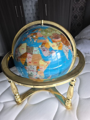 World globe with brass - world, globe,