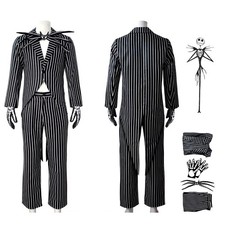 The Nightmare Before Christmas Jack Skellington Costume Oufits Cosplay Full Set
